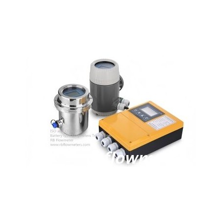 Battery powered electromagnetic flow converter series with stainless steel housing